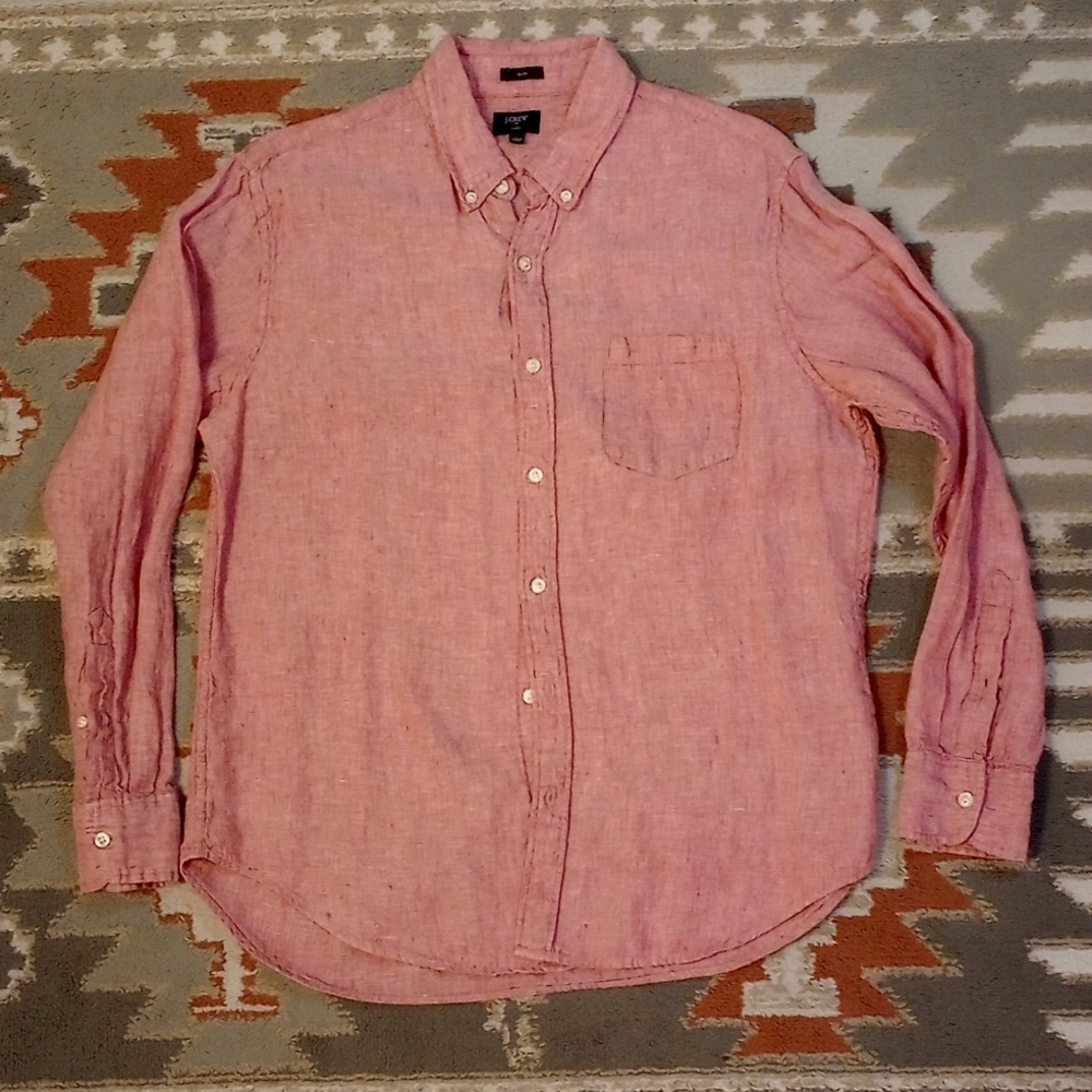 J. Crew Linen Button-Up Shirt - L